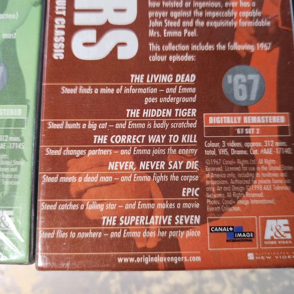 The Avengers '67 Set 1-4 VHS 1,2,3,4 Diana Rigg 1967 New Sealed Posters Include - Picture 8 of 10